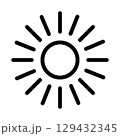 Sun line icon. Summer icon vector isolated on white background. 129432345
