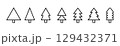 Tree line icons set. Christmas tree icons. Vector illustration isolated on white background. 129432371