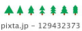 Tree flat icons set. Christmas tree icons. Vector illustration isolated on white background. 129432373