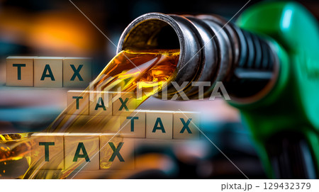 燃料税のコンセプト画像 燃料税のコンセプト画像 129432379