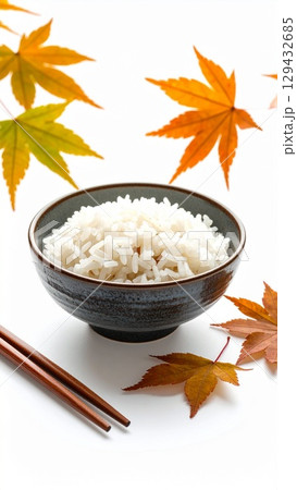 japanese rice with chopsticks japanese rice with chopsticks 129432685