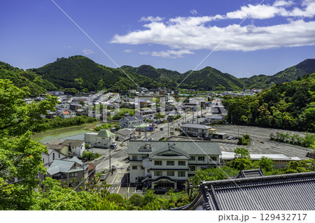日和佐の街並み　道の駅日和佐　日和佐駅　徳島県美波町 129432717