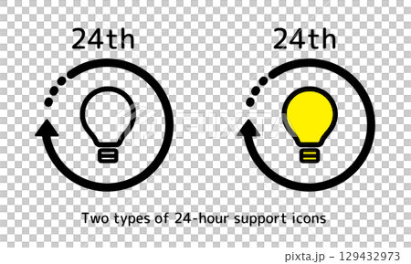 Electricity 24 hour support service icon set Electricity 24 hour support service icon set 129432973