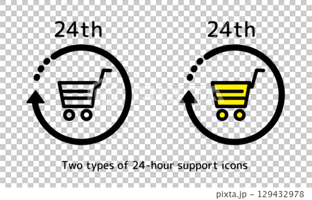 24 小時線上購物圖示集 129432978