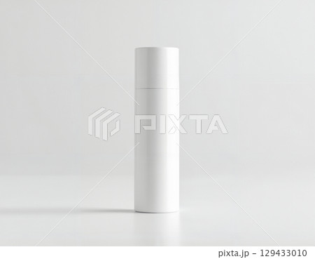 white cosmetic bottle on white 129433010
