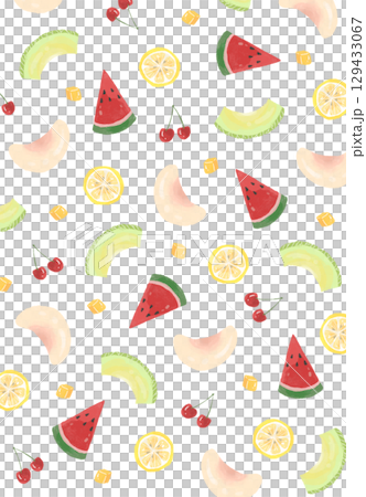 Cute summer fruit pattern 129433067