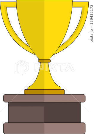 Flat Icon of Gold Trophy Cup Award 129433172