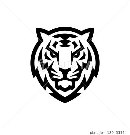 Tiger head. Tiger emblem. Modern style tiger sign. Vector illustration Tiger head. Tiger emblem. Modern style tiger sign. Vector illustration 129433554