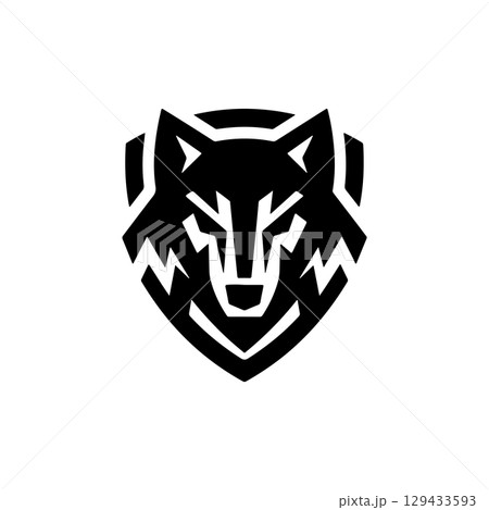 Wolf head. Wolf emblem. Modern style wolf sign. Vector illustration Wolf head. Wolf emblem. Modern style wolf sign. Vector illustration 129433593