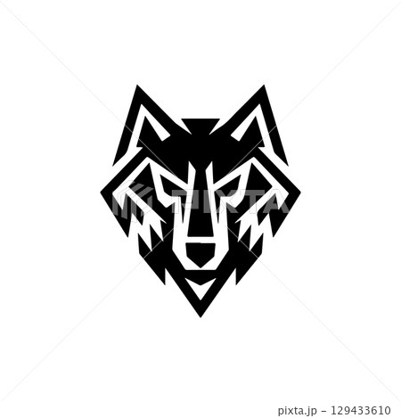 Wolf head. Wolf emblem. Modern style wolf sign. Vector illustration 129433610