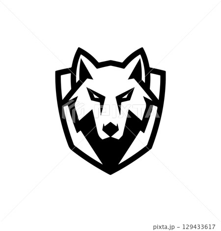 Wolf head. Wolf emblem. Modern style wolf sign. Vector illustration Wolf head. Wolf emblem. Modern style wolf sign. Vector illustration 129433617