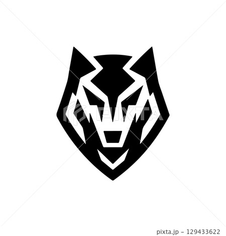 Wolf head. Wolf emblem. Modern style wolf sign. Vector illustration Wolf head. Wolf emblem. Modern style wolf sign. Vector illustration 129433622