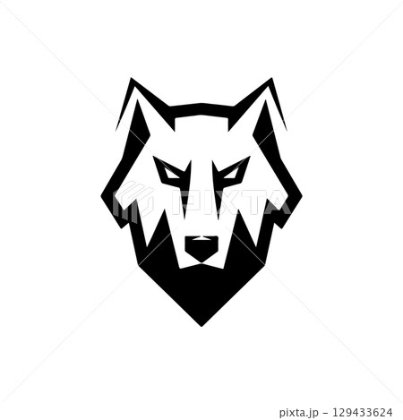 Wolf head. Wolf emblem. Modern style wolf sign. Vector illustration 129433624