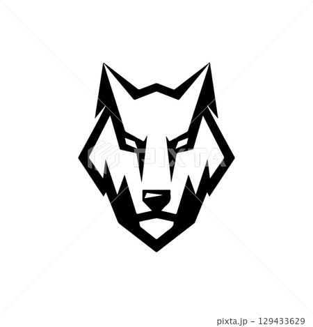 Wolf head. Wolf emblem. Modern style wolf sign. Vector illustration 129433629