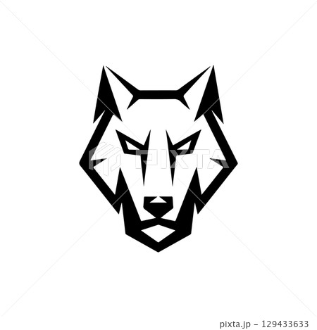 Wolf head. Wolf emblem. Modern style wolf sign. Vector illustration Wolf head. Wolf emblem. Modern style wolf sign. Vector illustration 129433633