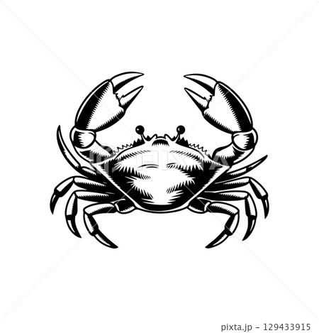 Vintage engraving illustration of crab. Seafood emblem with crab. Vector crab illustration Vintage engraving illustration of crab. Seafood emblem with crab. Vector crab illustration 129433915