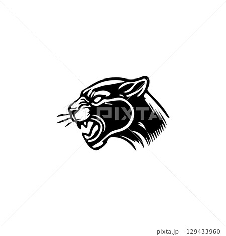 Panther head. Modern style head of the panther. Vector illustration 129433960