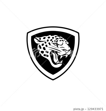 Jaguar head sign. Jaguar emblem. Modern style jaguar sign. Vector illustration 129433971