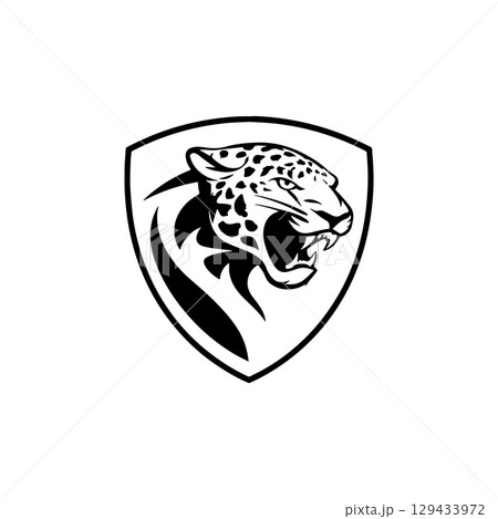 Jaguar head sign. Jaguar emblem. Modern style jaguar sign. Vector illustration 129433972