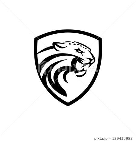Jaguar head sign. Jaguar emblem. Modern style jaguar sign. Vector illustration 129433982