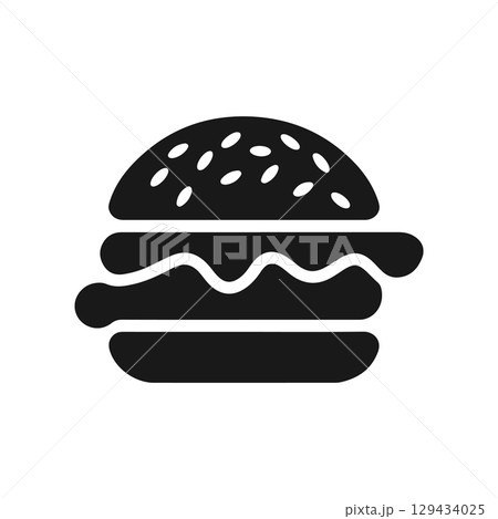 Illustration of a hamburger. Burger emblem. Vector illustration Illustration of a hamburger. Burger emblem. Vector illustration 129434025