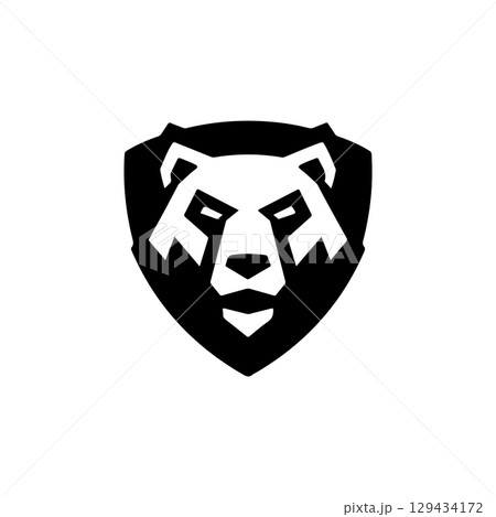 Grizzly bear. Bear emblem. Modern style bear sign. Vector illustration 129434172