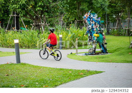 Cycling in the garden 129434352