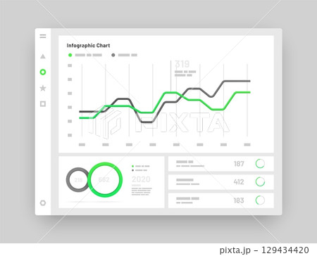 Web app Dashboard UI and UX Kit. Infographic tools. 129434420