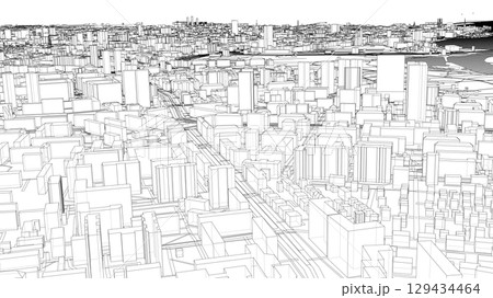 Urban modern landscape. Vector rendering of 3d 129434464