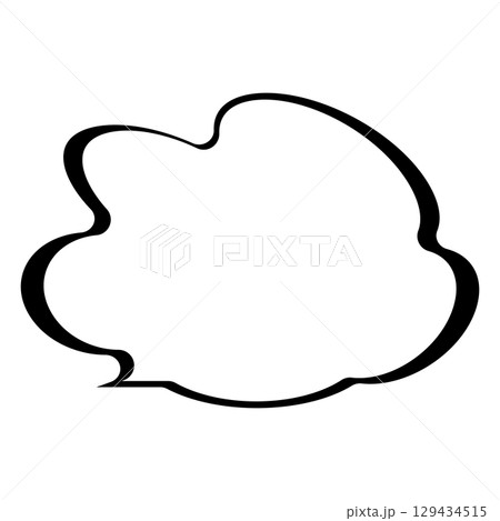 シンプルな吹き出しのイラスト　もこもこ 129434515