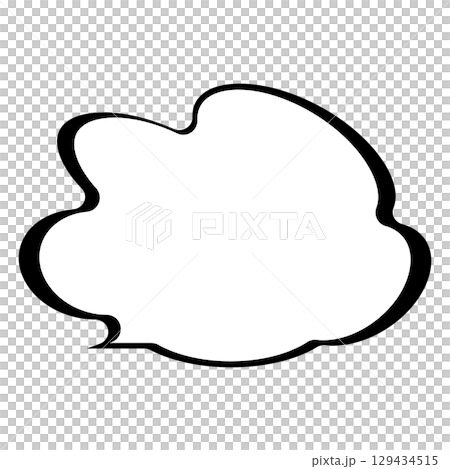 シンプルな吹き出しのイラスト　もこもこ 129434515