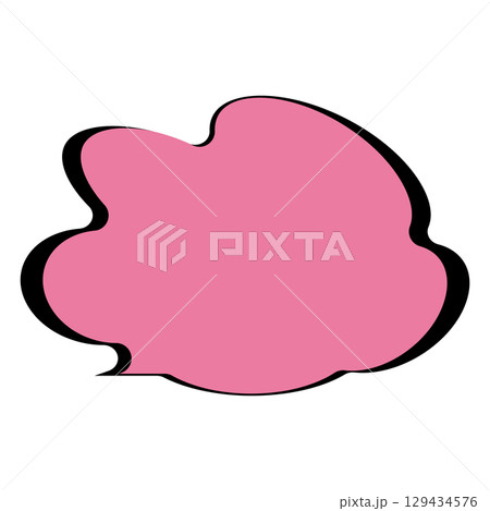 シンプルな吹き出しのイラスト　もこもこ 129434576
