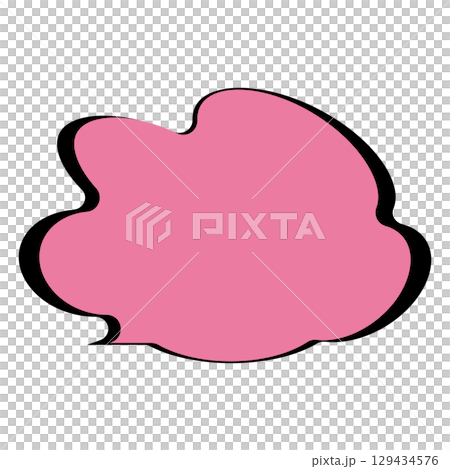 シンプルな吹き出しのイラスト　もこもこ 129434576