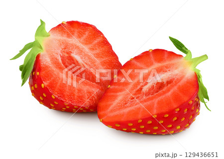 Strawberry isolated on white background. Fresh berry with depth of field Strawberry isolated on white background. Fresh berry with depth of field 129436651