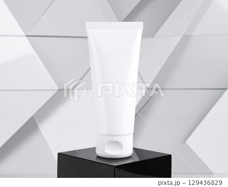 set of cosmetic tube bottles 129436829