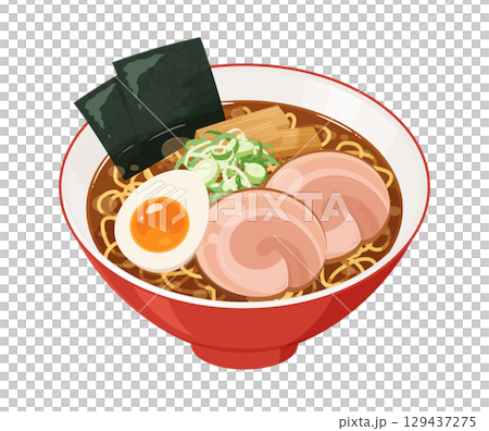 醤油ラーメンのイラスト素材 129437275