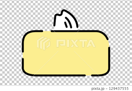 かわいい手書き風のシンプルなティッシュケース かわいい手書き風のシンプルなティッシュケース 129437555