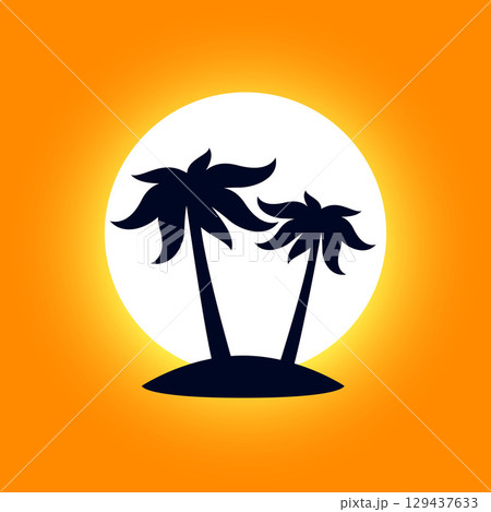 Tropical Palm Tree Tropical Palm Tree 129437633