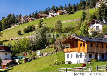 Rural houses in Ortisei. Dolomites, Italy Rural houses in Ortisei. Dolomites, Italy 129437662