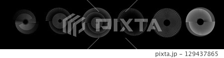 Spiral sound wave rhythm line dynamic abstract. Circular spiral sound wave rhythm from lines. Vector 129437865