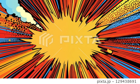 Dynamic comic style explosion background...のイラスト素材 [129438691] - PIXTA
