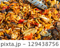 Grilled Vegetables Cooking on Open Fire 129438756