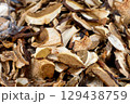 Dried mushrooms close-up 129438759