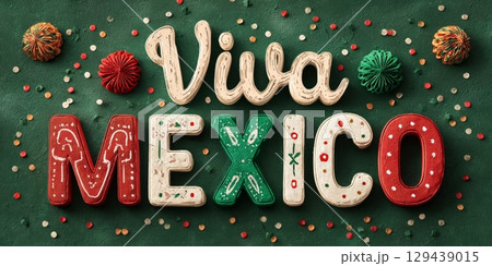 Viva mexico celebration cultural festivity colorful decorations festive atmosphere local community engagement joyful spirit 129439015