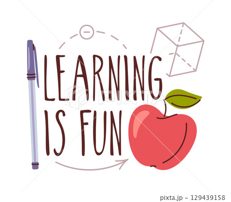 Learning is fun school label 129439158