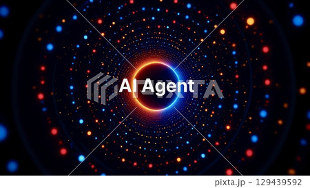AI agent light effect digital hologram technology background AI agent light effect digital hologram technology background 129439592