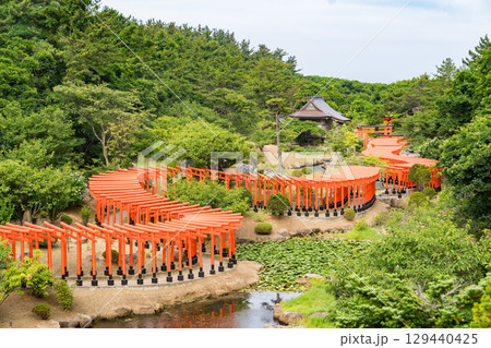 青森県つがる市の高山稲荷神社千本鳥居 129440425