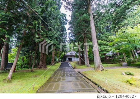 世界遺産の中尊寺金色堂の覆堂 129440527