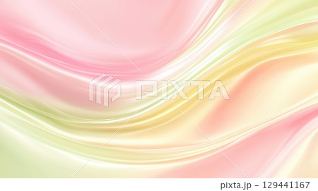 Soft pastel fabric flowing gently in waves, creating an elegant and soothing texture suitable for various design purposes 129441167