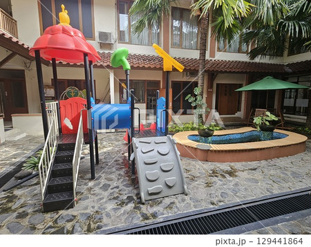 This is kids' playground outdoor situation  129441864